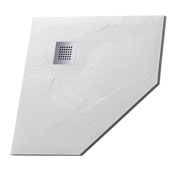 Душевой поддон Grossman Strong GR-S1100100D (100х100) из искусственного камня,трапеция,белый,1 место 