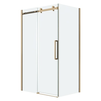 Душевое ограждение Grossman Classic 100.K33.04.110.32.00-200.K33.04.90.32.00 (110х90х195) раздвижная,золото сатин,стекло прозрачное,2 места 