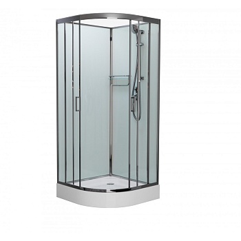 Душевая кабина Frank F420 М Brilliant без крыши, 120 х 120 см, низкий поддон, стекла матовые, профиль хром, 20085 