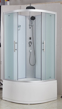Душевая кабина Imwei XS-90SF, 90 x 90 см, высокий поддон, стекла матовые, профиль серебристый 