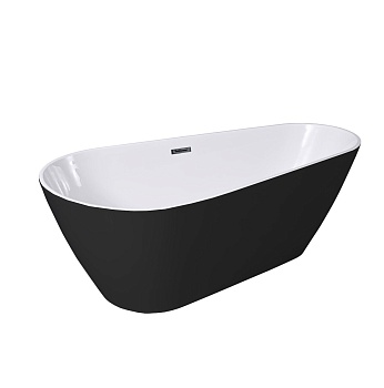 Ванна отдельностоящая Grossman Fly GR-1102MB (170х80х60) цвет черный/белый матовый,1 место 